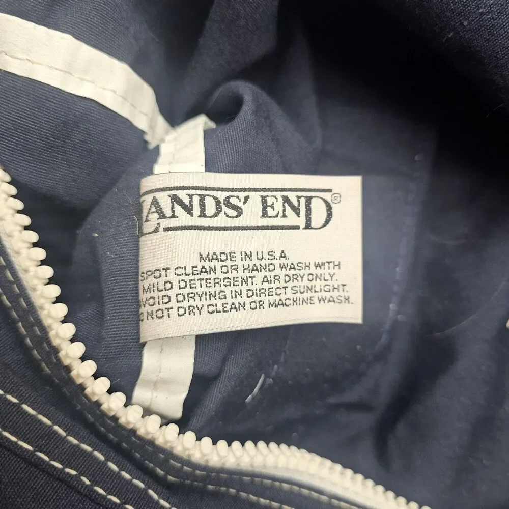 Vintage Lands End Direct Merchants navy Duffel Bag 1990s